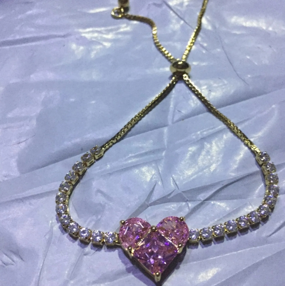 Zircon Rhinestone Pink Bracelet - Picture 2 of 5